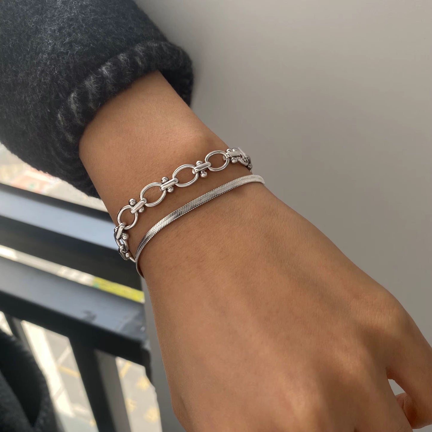 O Chain Bracelet Silver