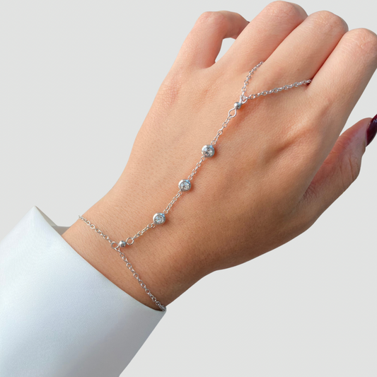 Silver Zircon Handchain