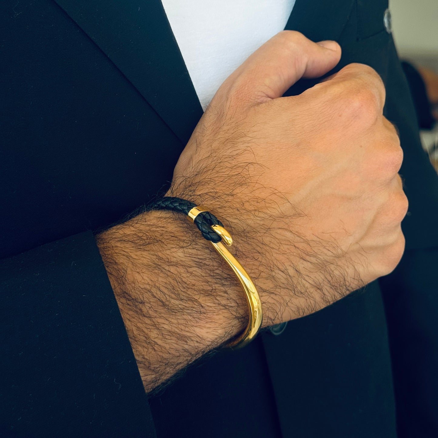 Gold Fishhook Bracelet - Men