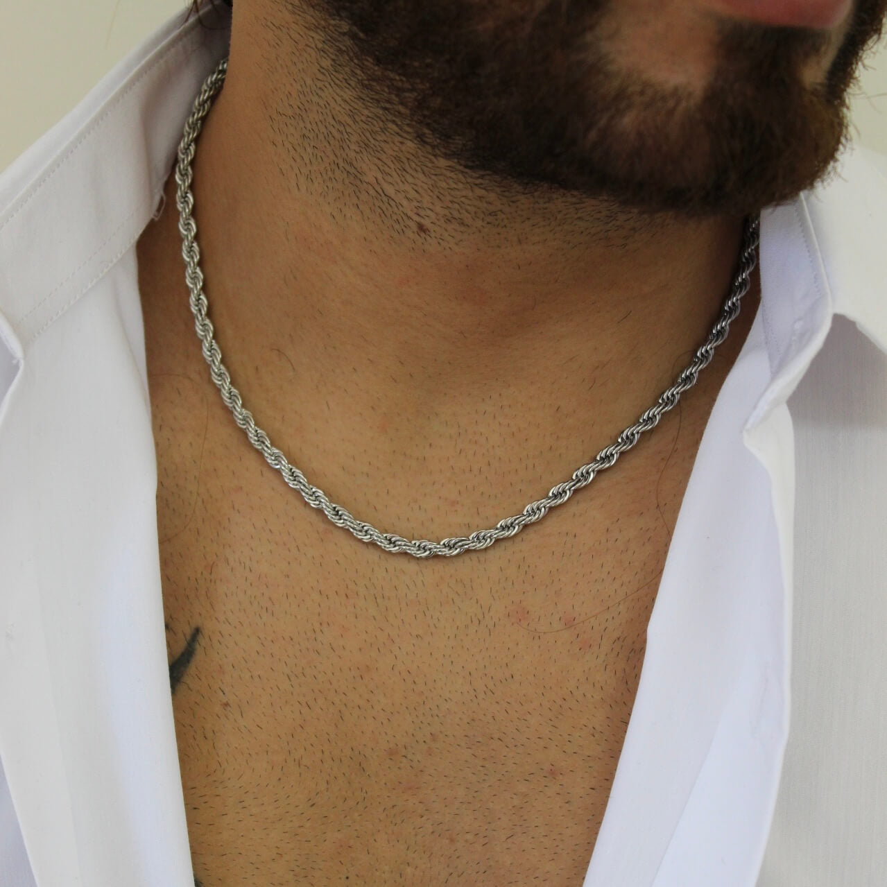 Twist Silver Necklace - Men