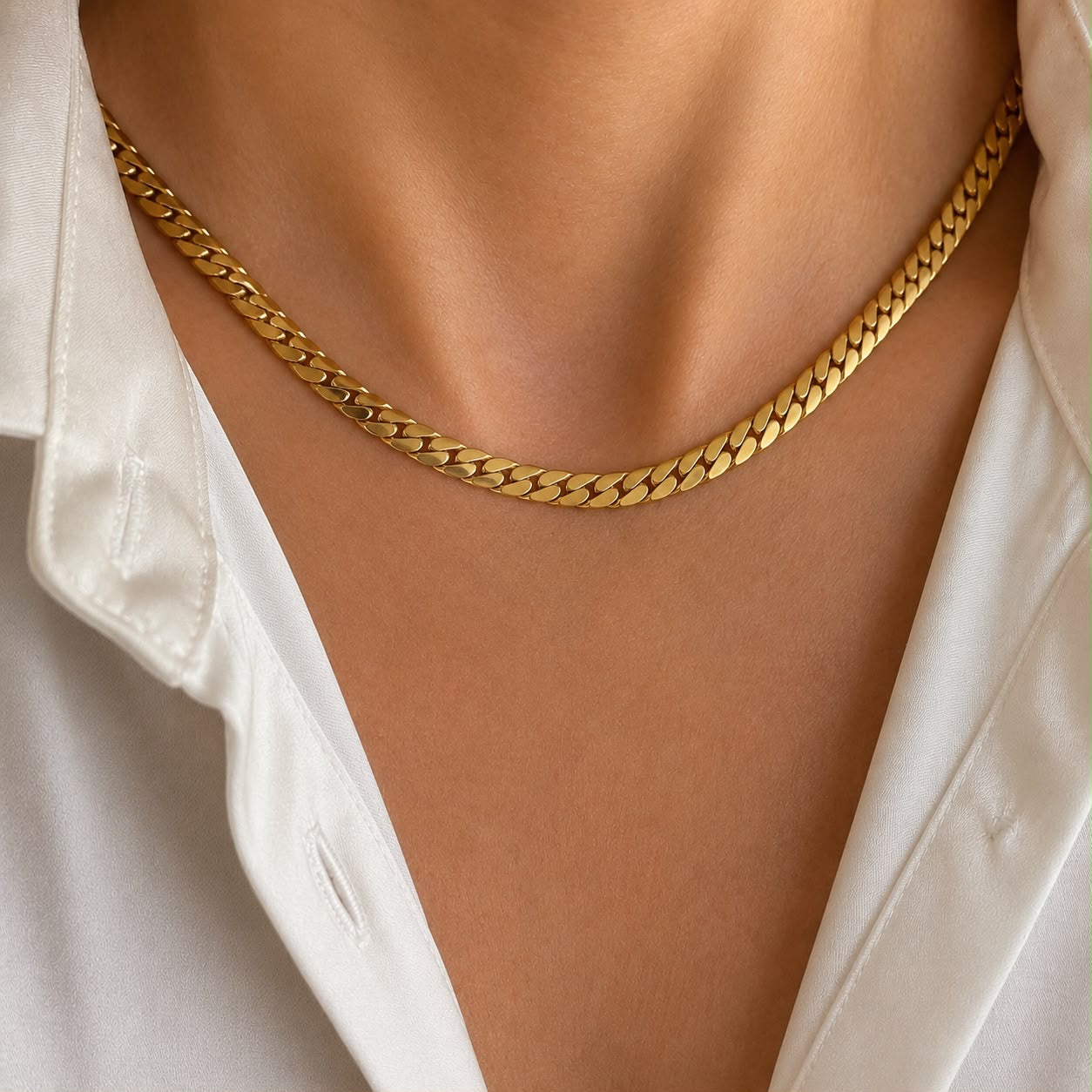 Pressed Cuban Chain Necklace