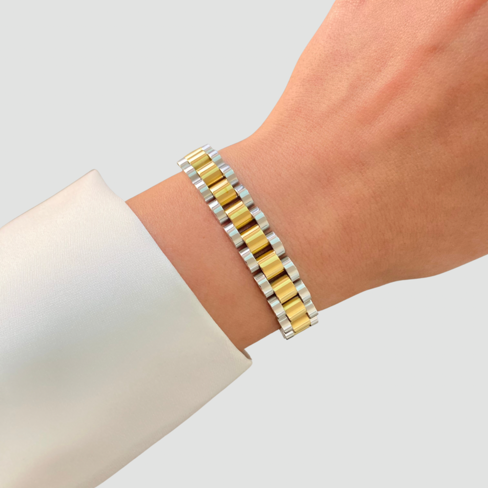 Gold&Silver Watch Strap Bracelet