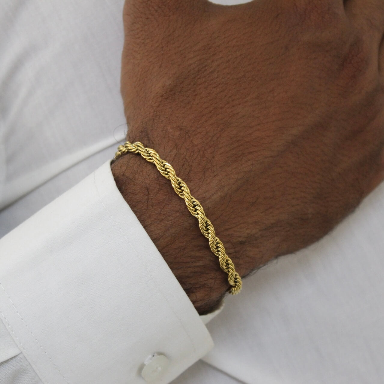 Thick Twist Gold Bracelet - Men