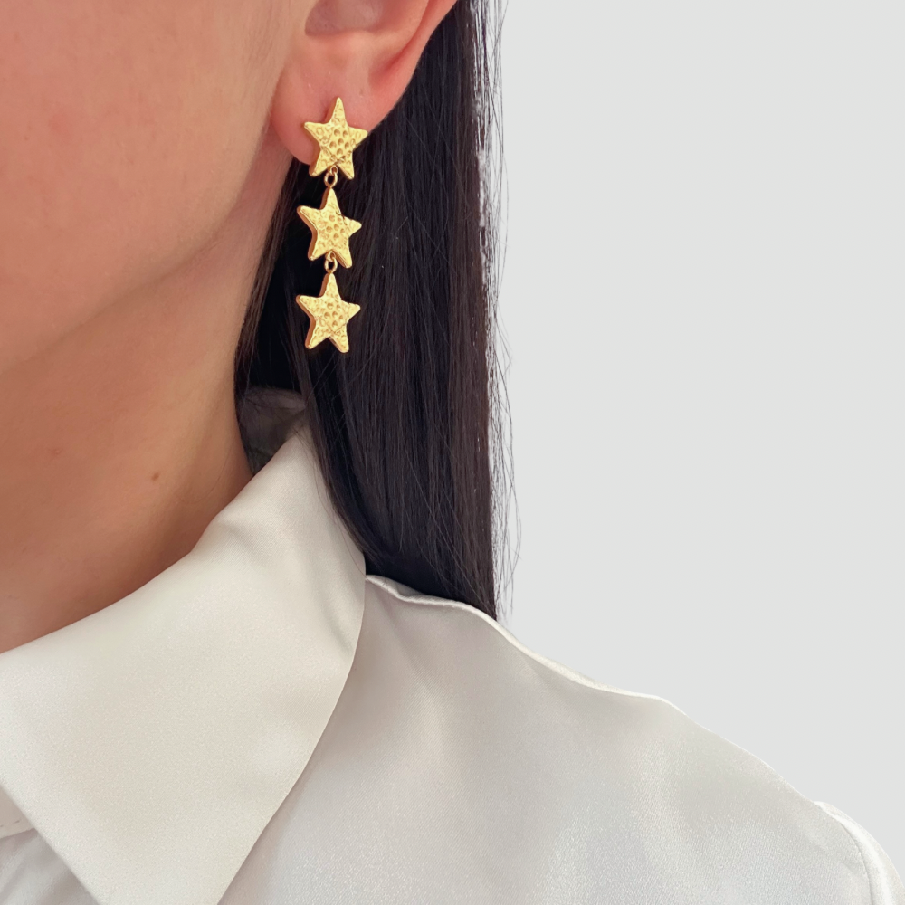 3 Star long Earring