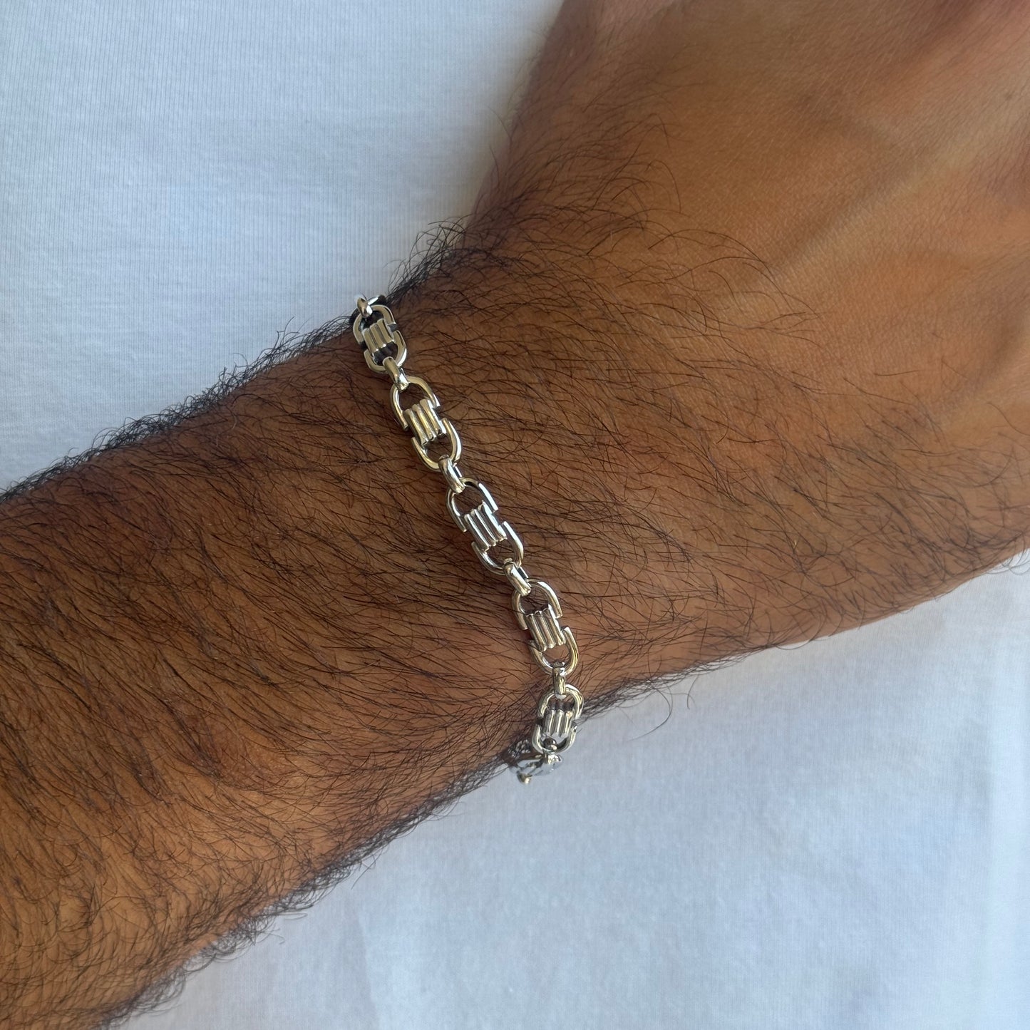 Silver C Chain Bracelet - Men