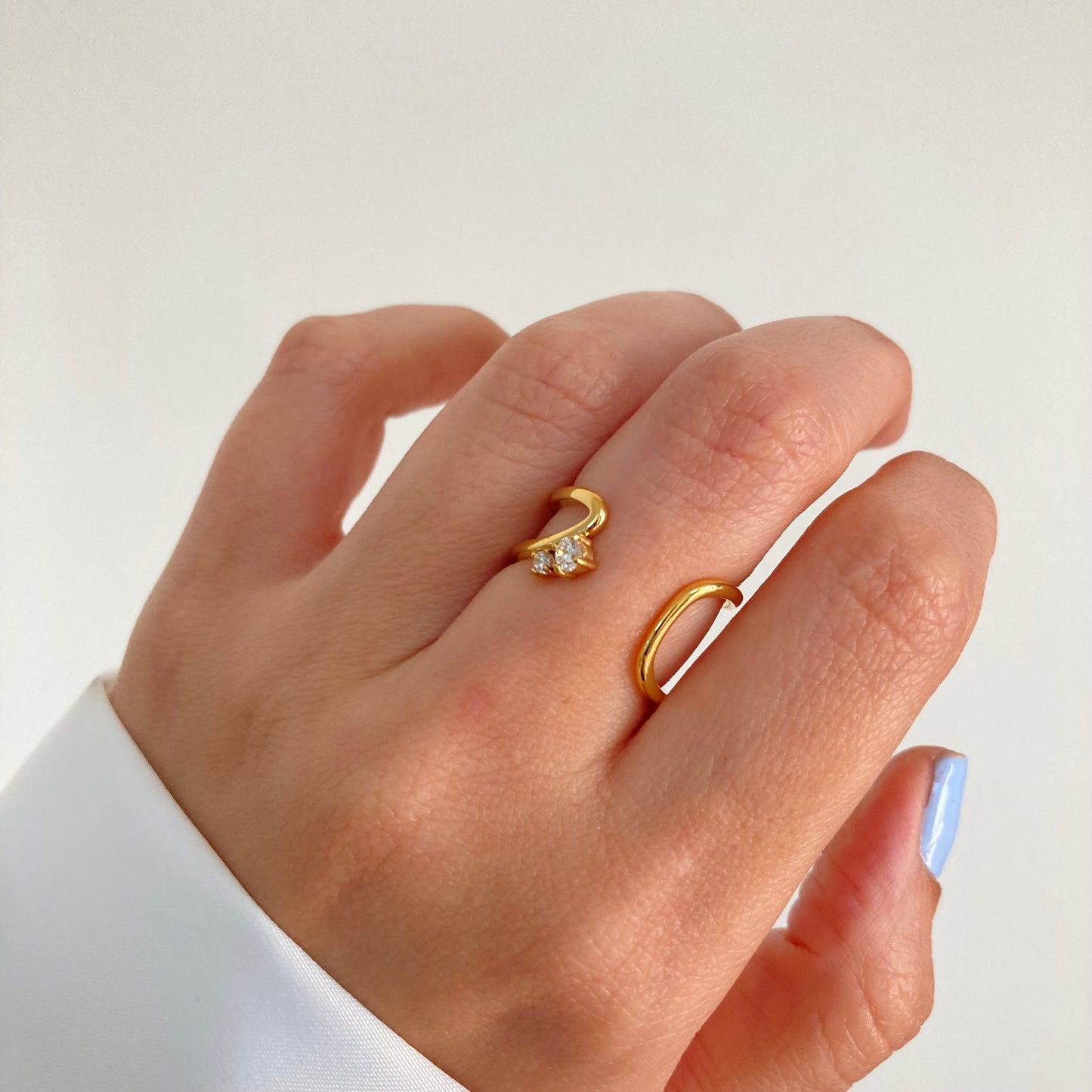 Layered Zircon Open Ring