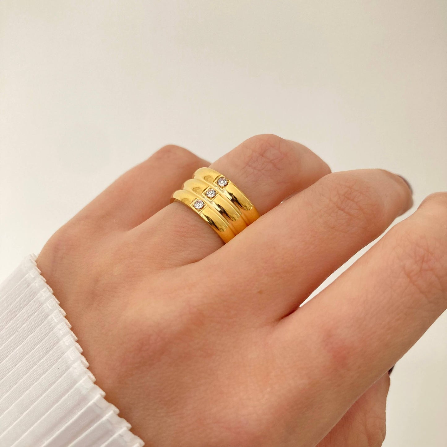 Triple Layer Zircon Ring