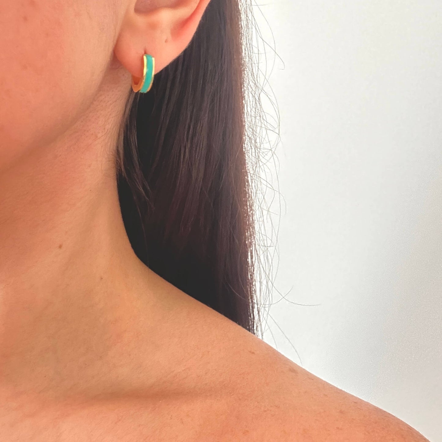 Small Enamel Hoop Earrings