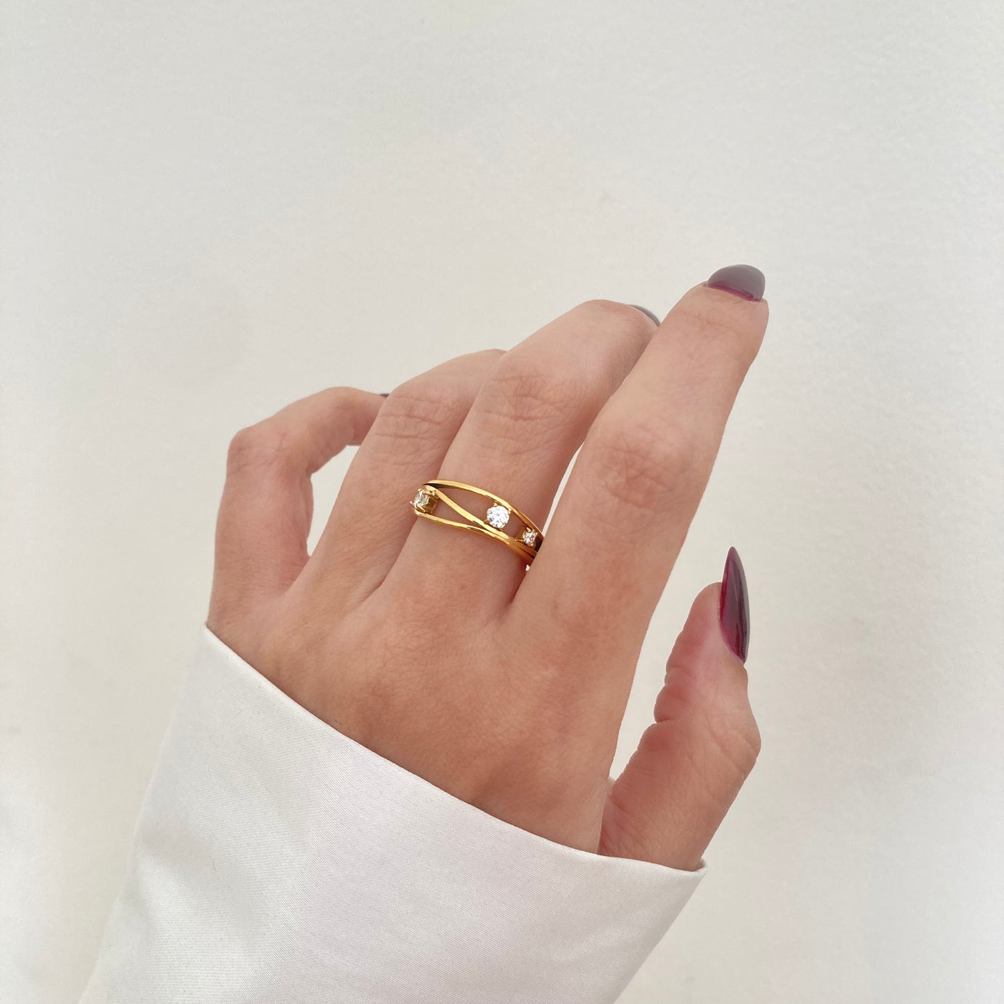 Three Layer Zircon Ring