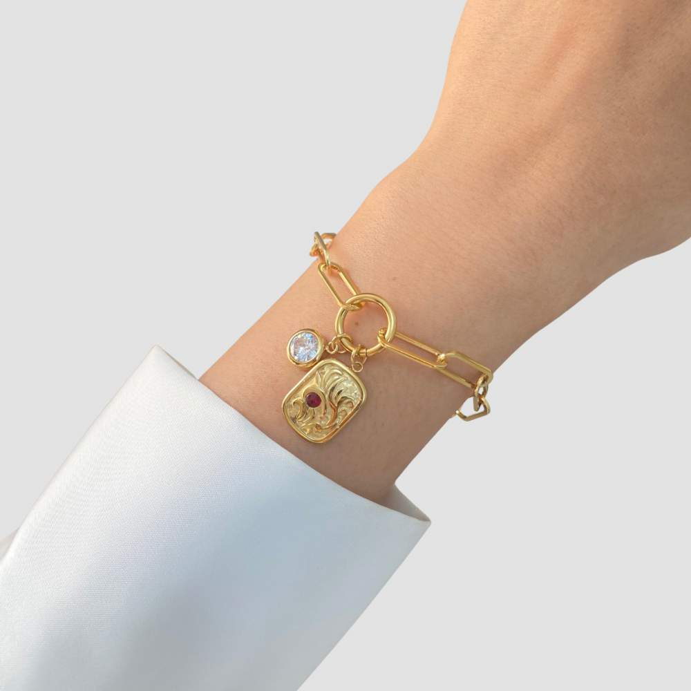 Crimson Charm Bracelet