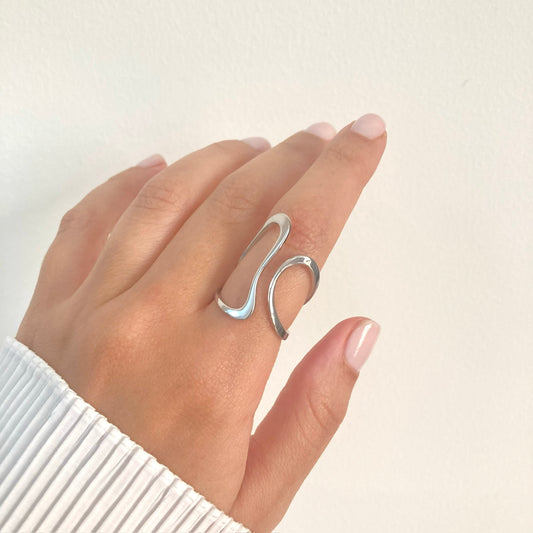 Irregular Hollow Silver Ring