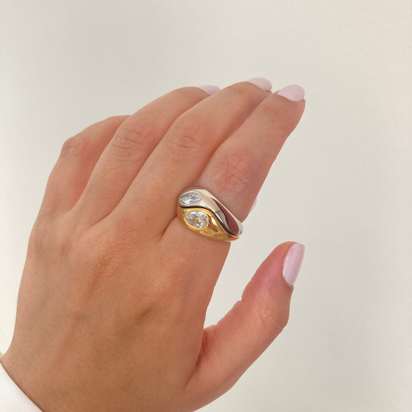 Gold & Silver 2 Ring Set