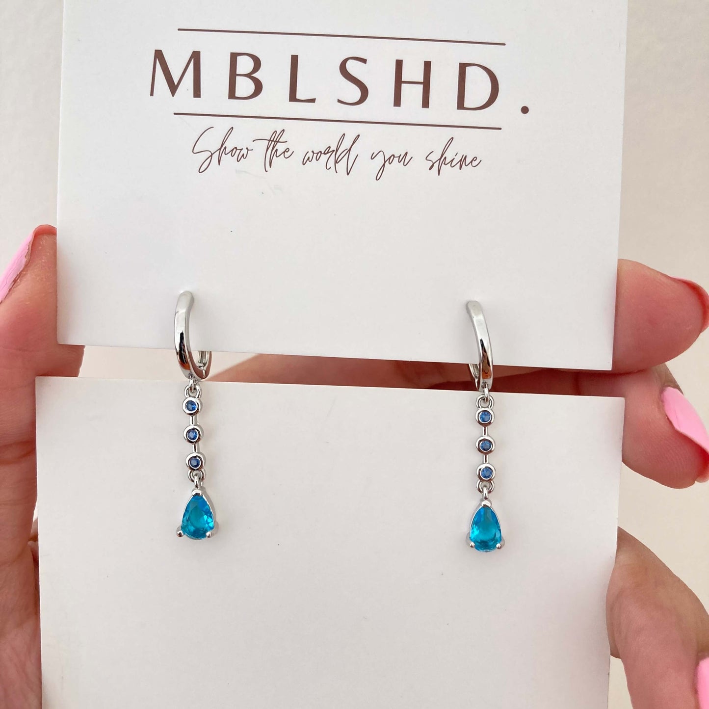 Ice Blue Drop Earrings