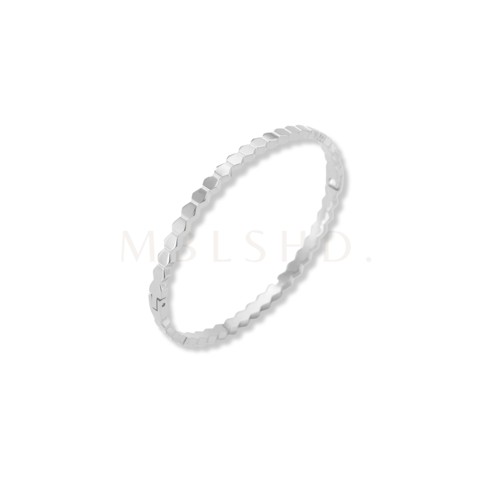 Hexagon Bangle -Silver-