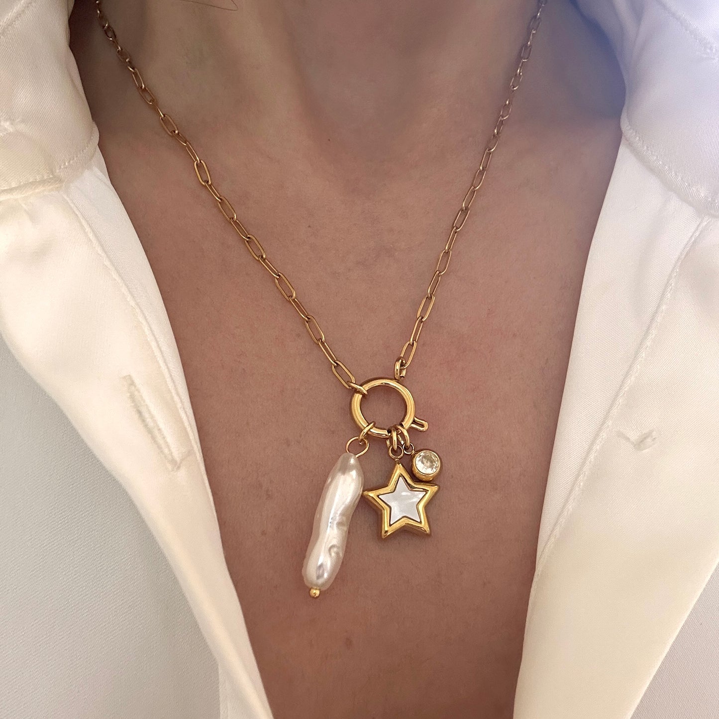 Star & Pearl Necklace