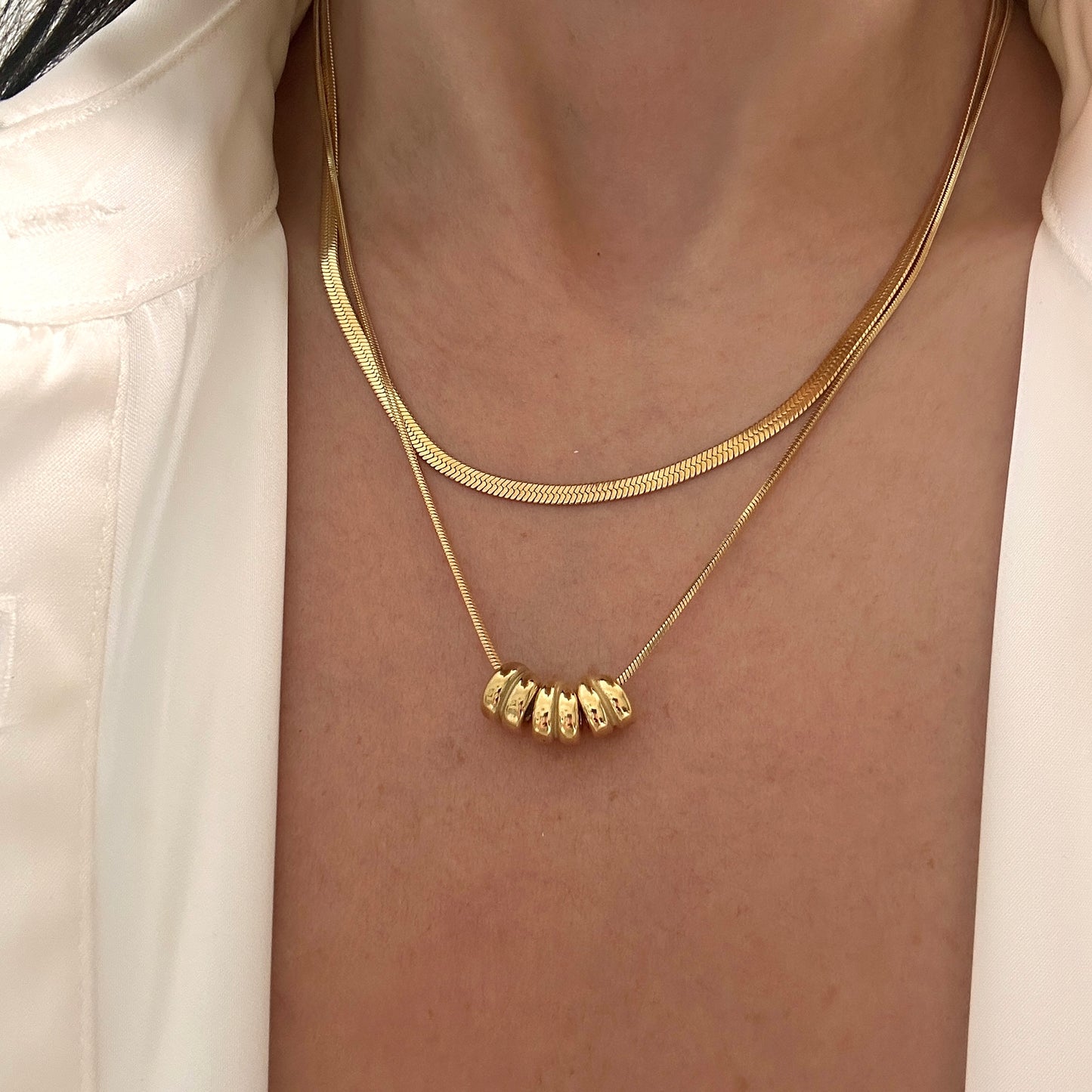 2 Layer Discs Necklace