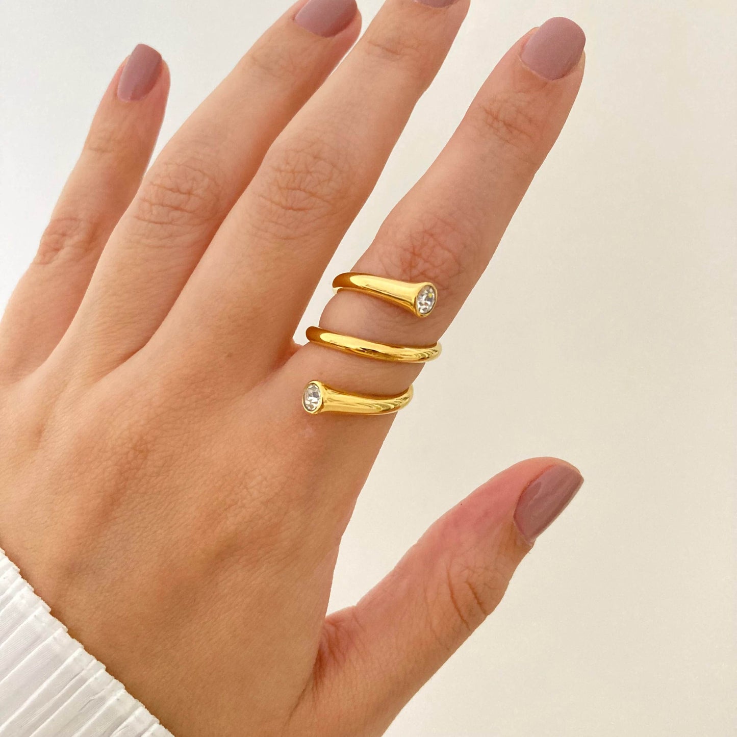 Spiral Zircon Ring