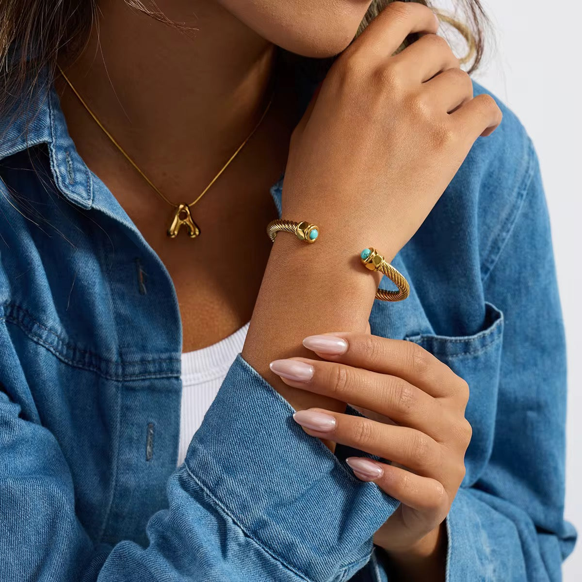 Turquoise Wire Bangle