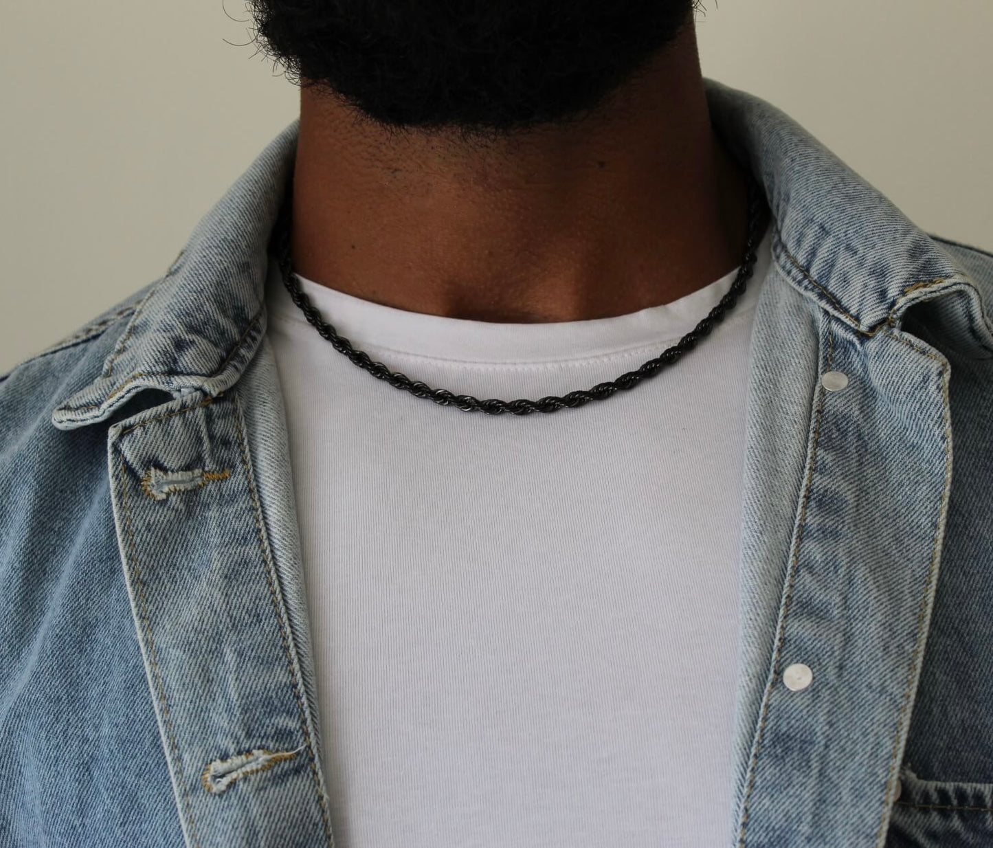 Twist Black Necklace - Men