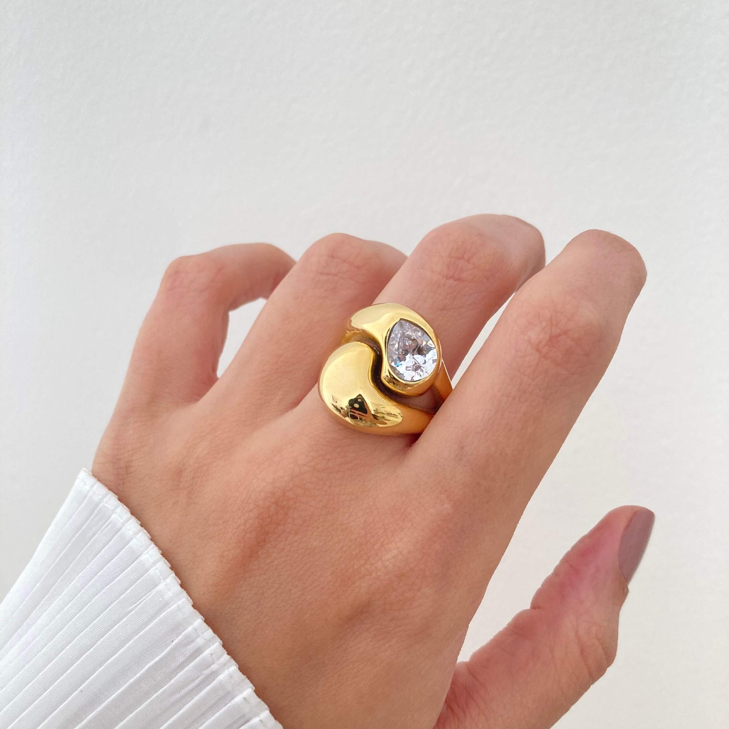 Chunky Zircon Drop Ring