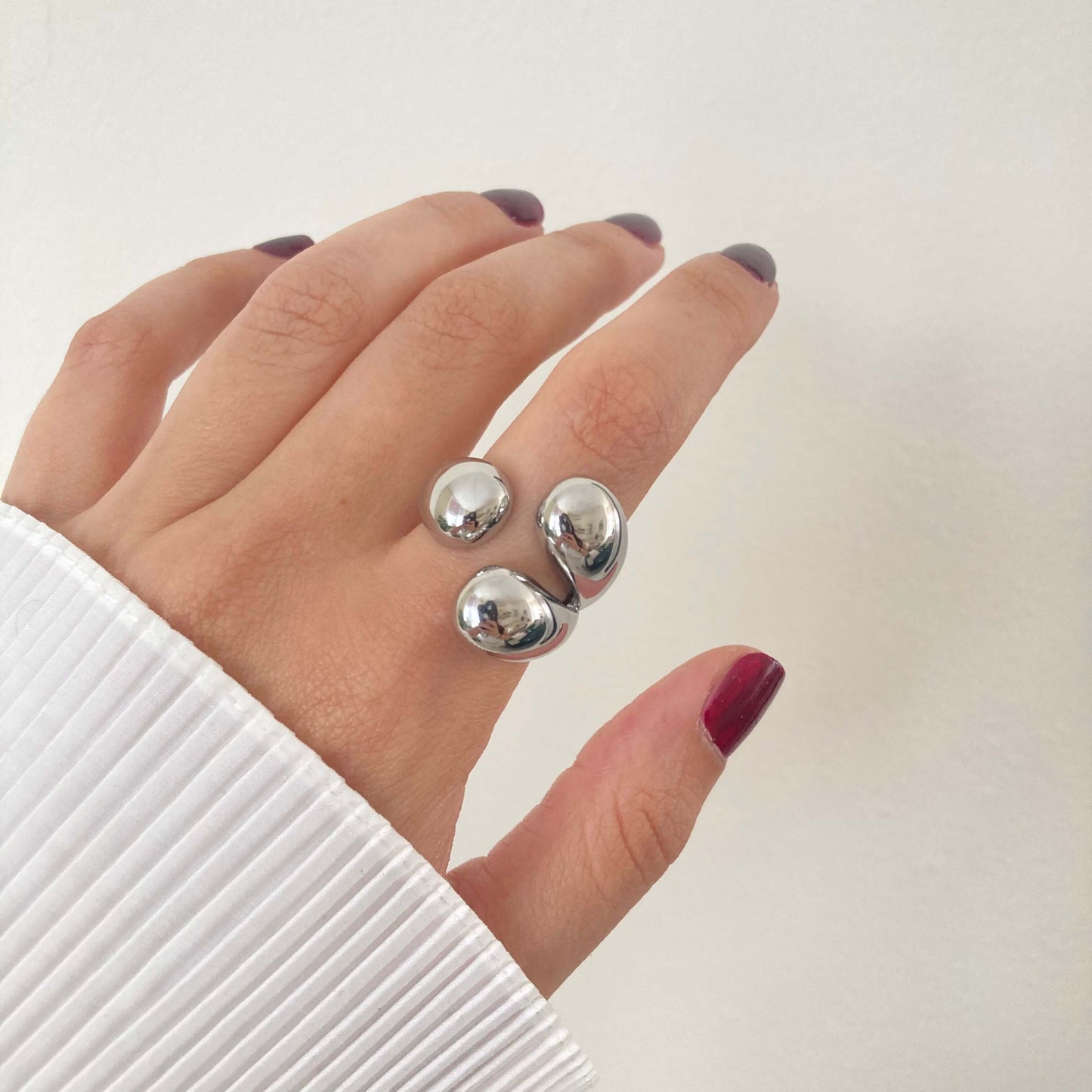 Triple Drop Ring Silver