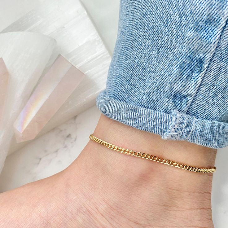 3mm Cuban Chain Anklet