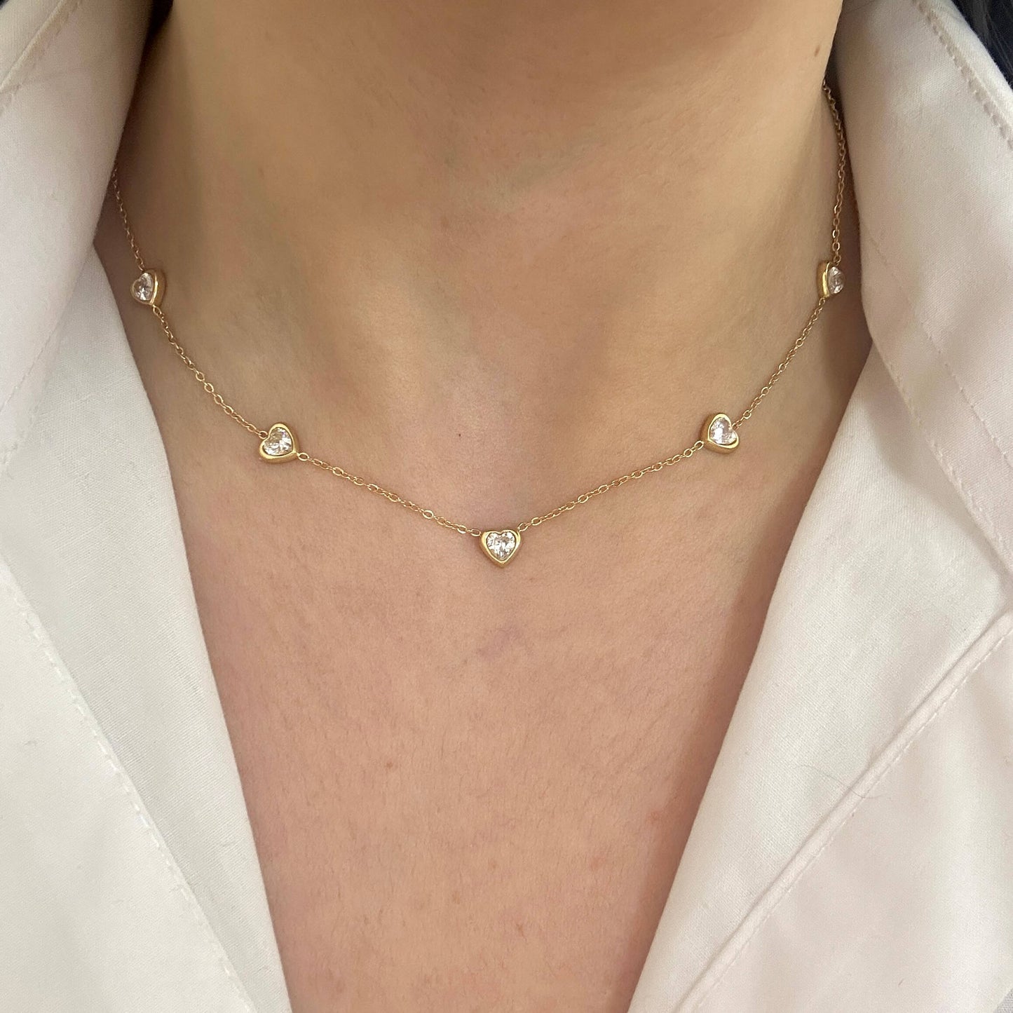 Zircon Hearts Necklace