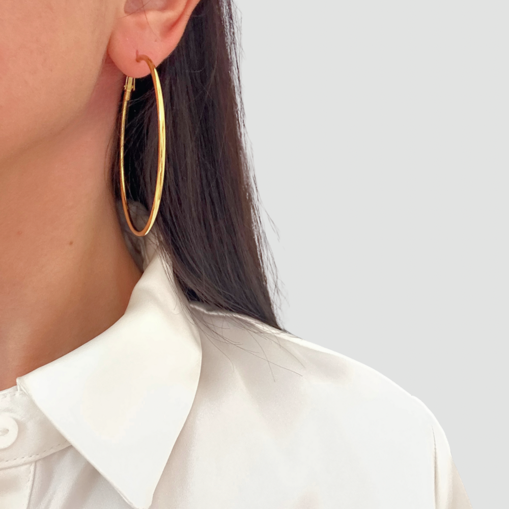 Slim hoop Earring -Gold-