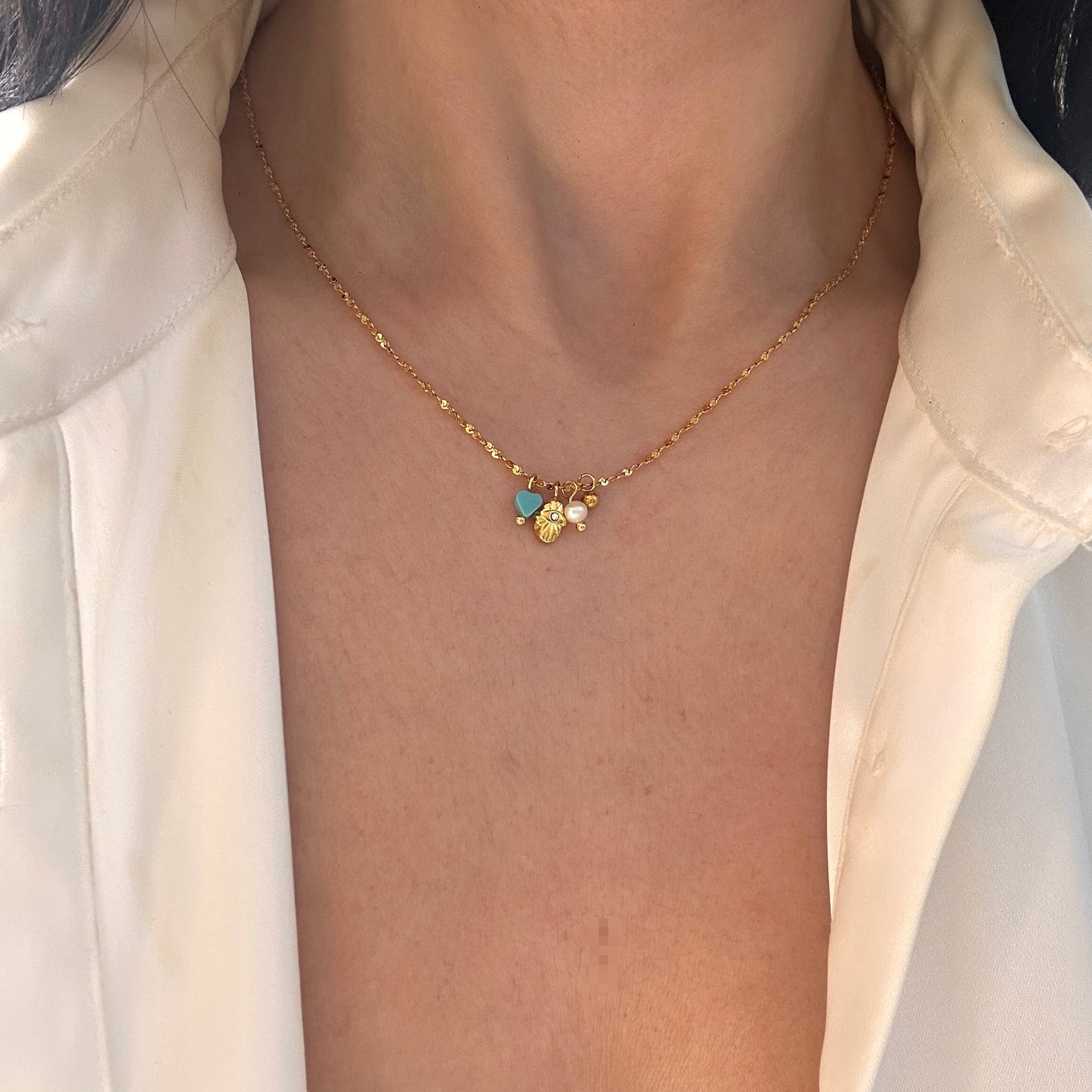 Dainty Turquoise Charms Necklace