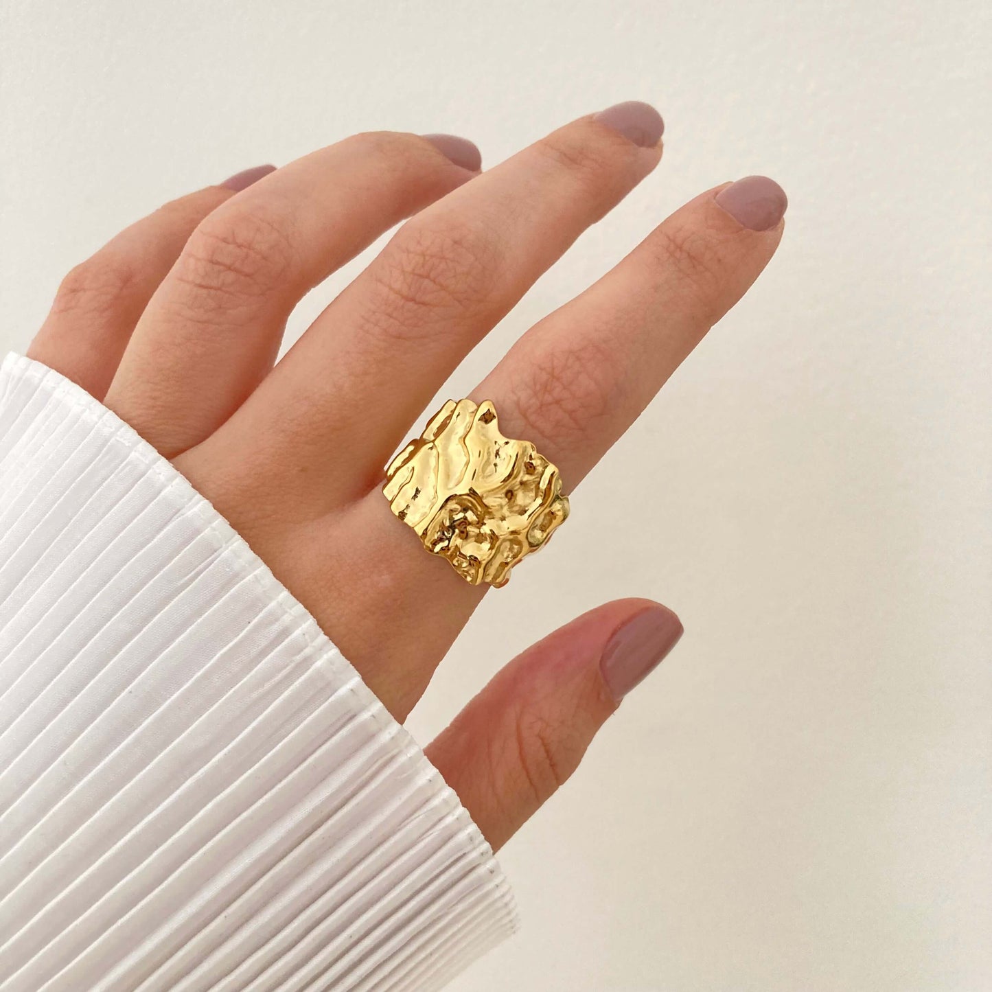 Hammered Open Ring