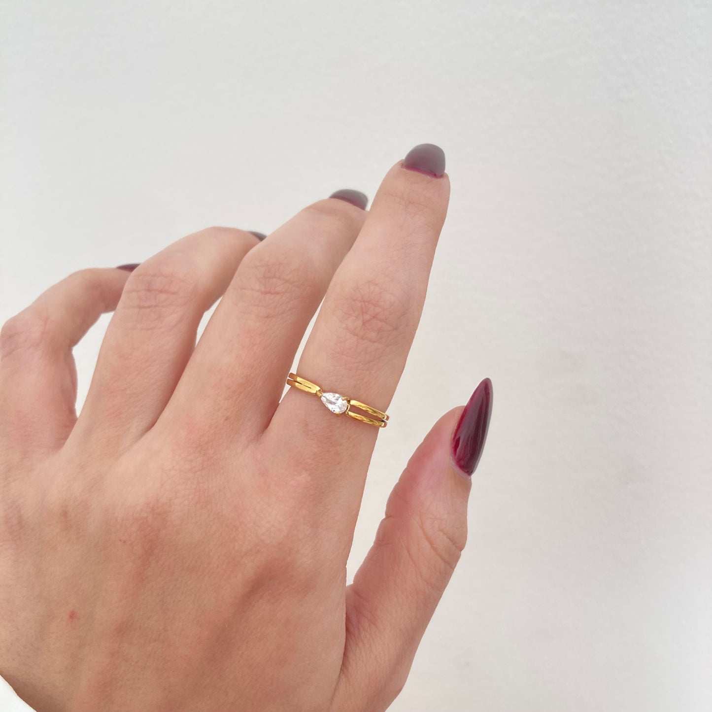 Pear Double Layer Ring
