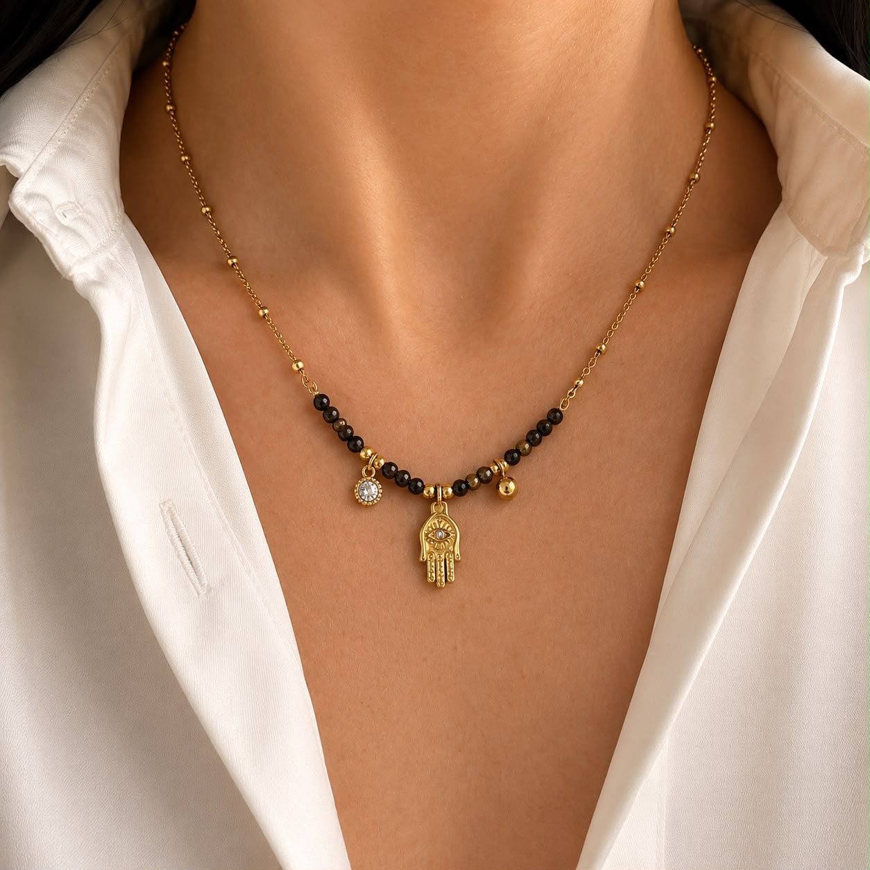 Tiger Eye Goddess Necklace