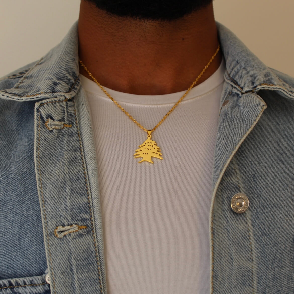 Lebanese Cedar Gold Necklace - Men