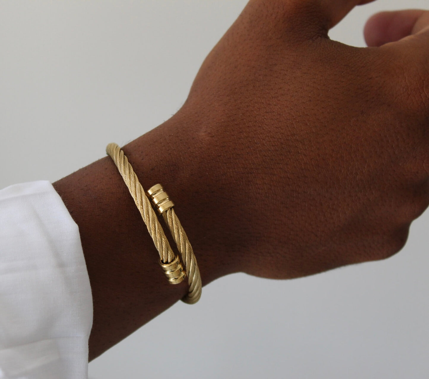 Twisted Gold Bangle - Men