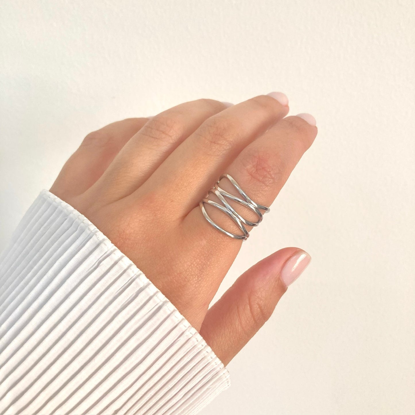 Five Band Silver Ring