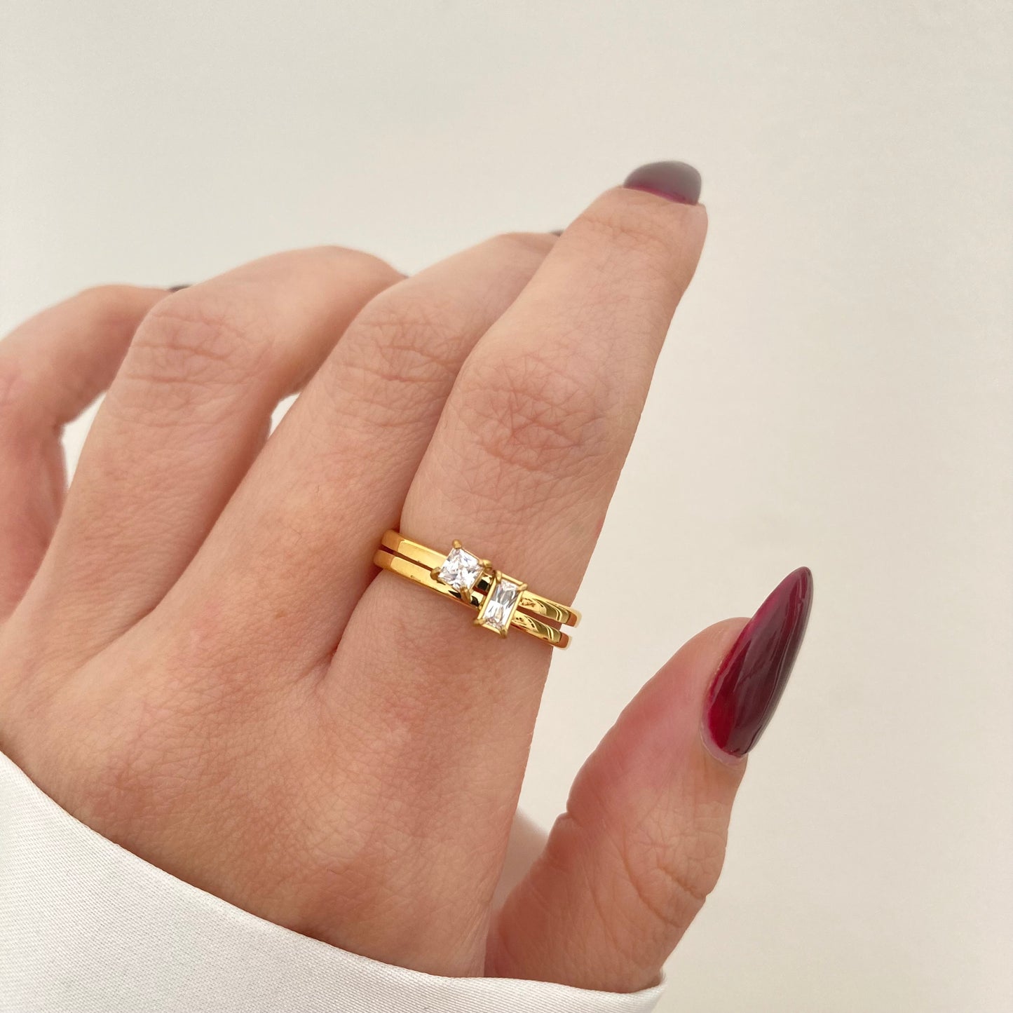 Double stone & Layer Ring