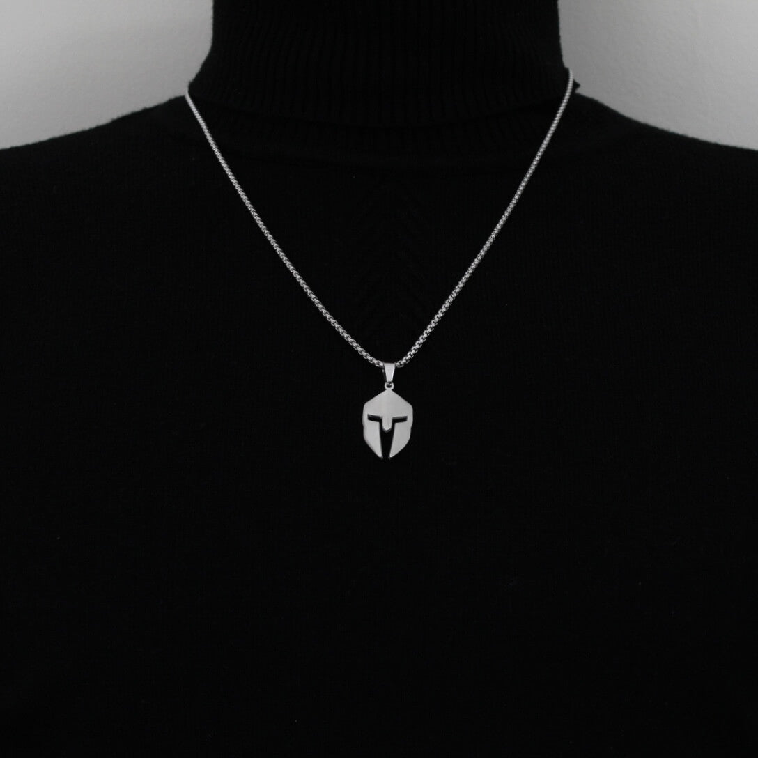 Spartan Silver Pendant Necklace - Men