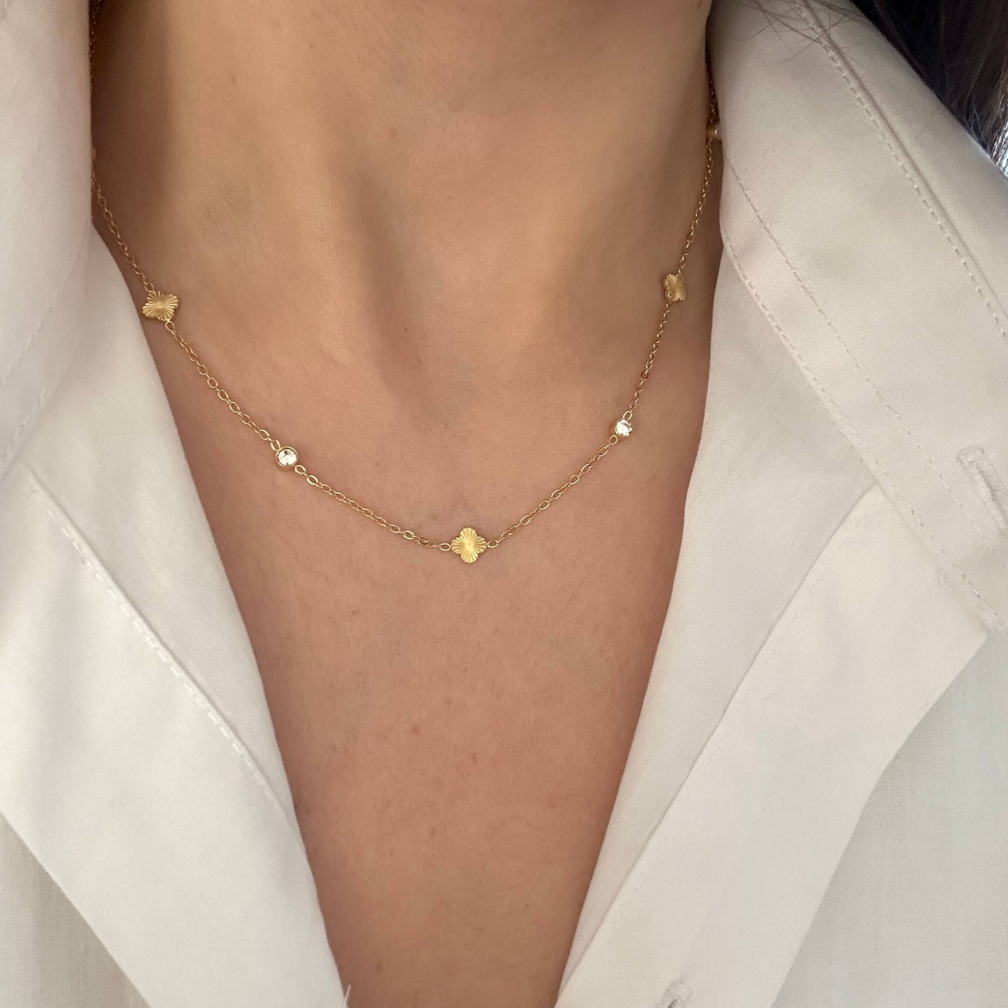 Clover & Zircon Necklace