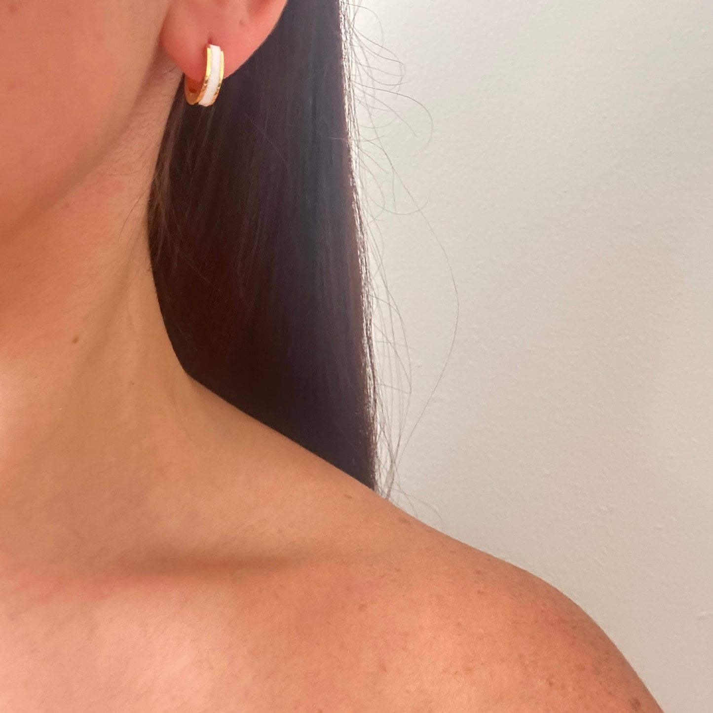 Small Enamel Hoop Earrings