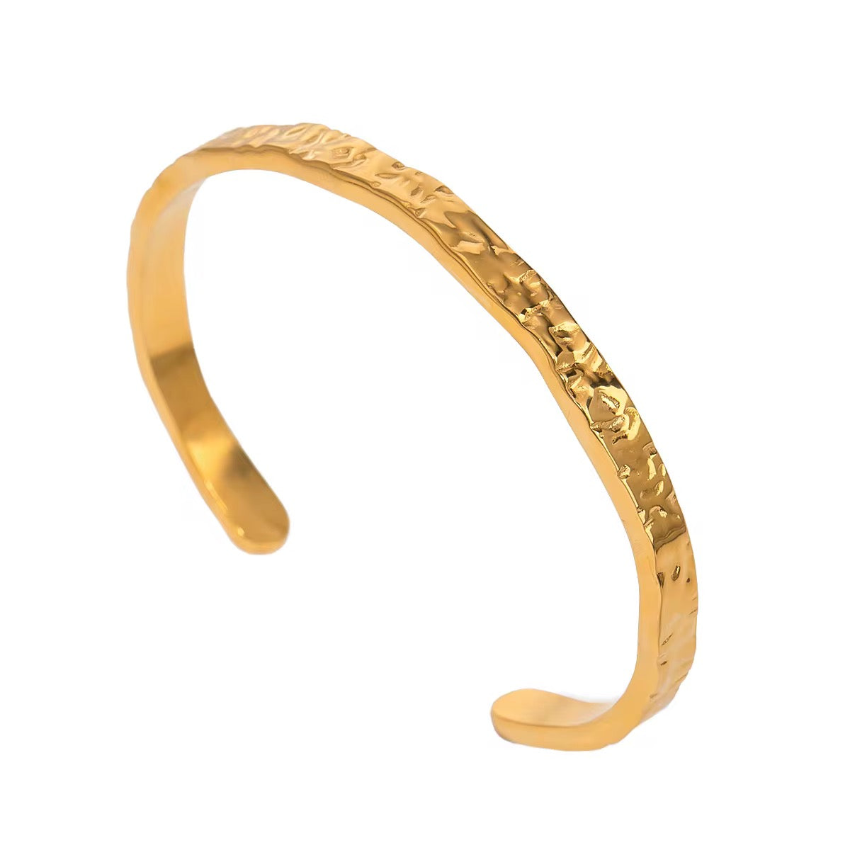 Simple Hammered Open Bangle