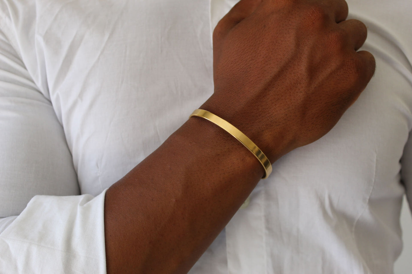 Simple Gold Bangle - Men