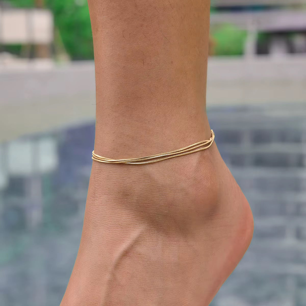 Triple Snake Chain Anklet