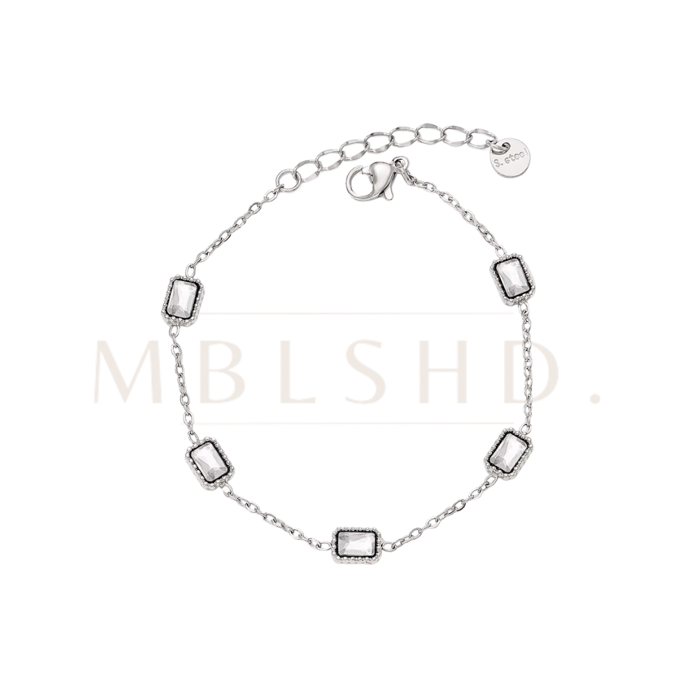 White Stones Bracelet Silver