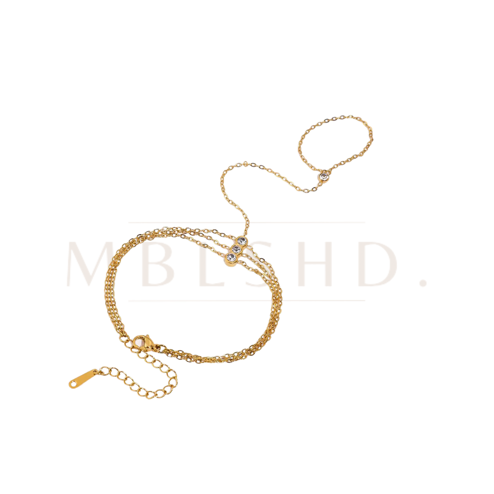 Triple Chain Hand Bracelet