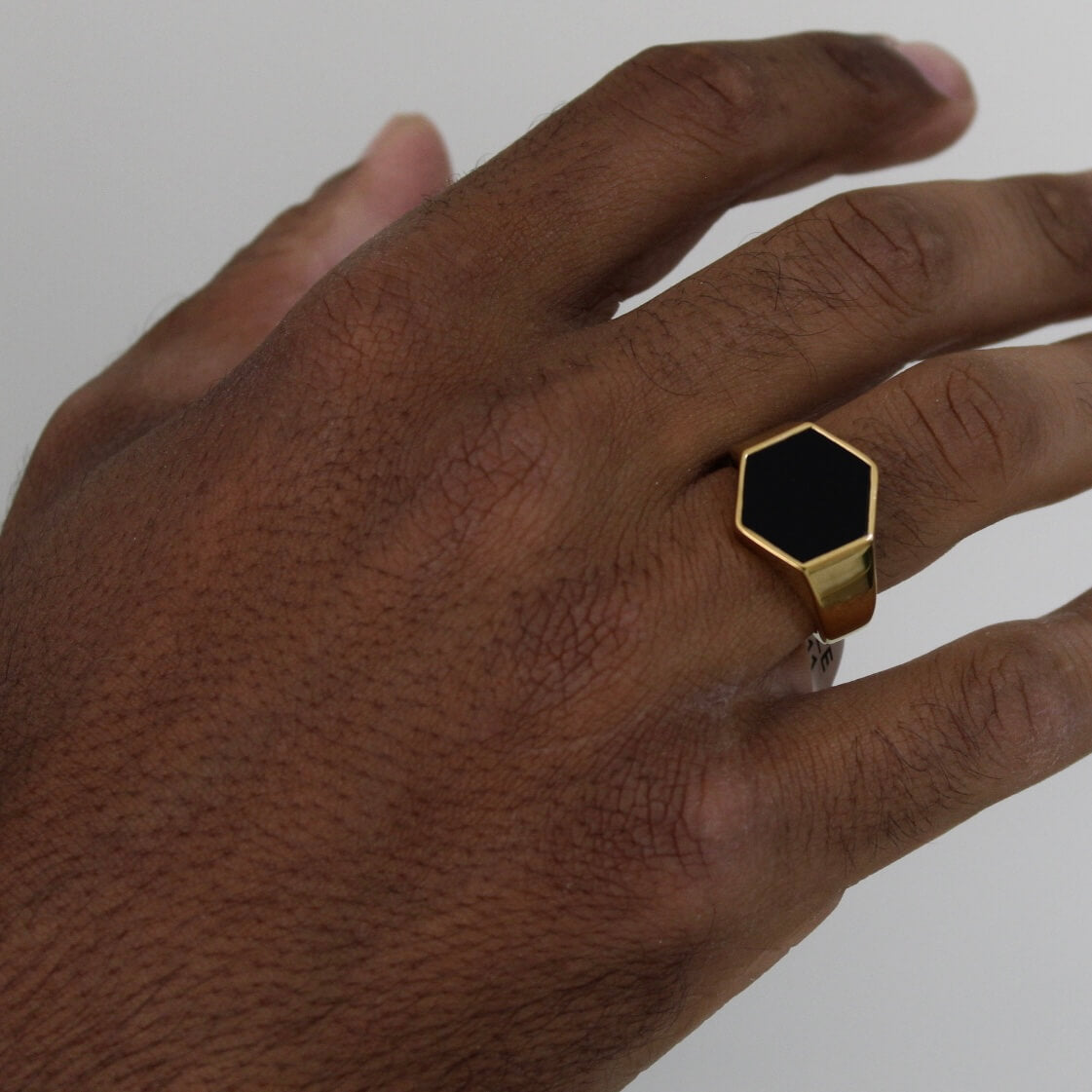 Hexagon Ring Gold - Men