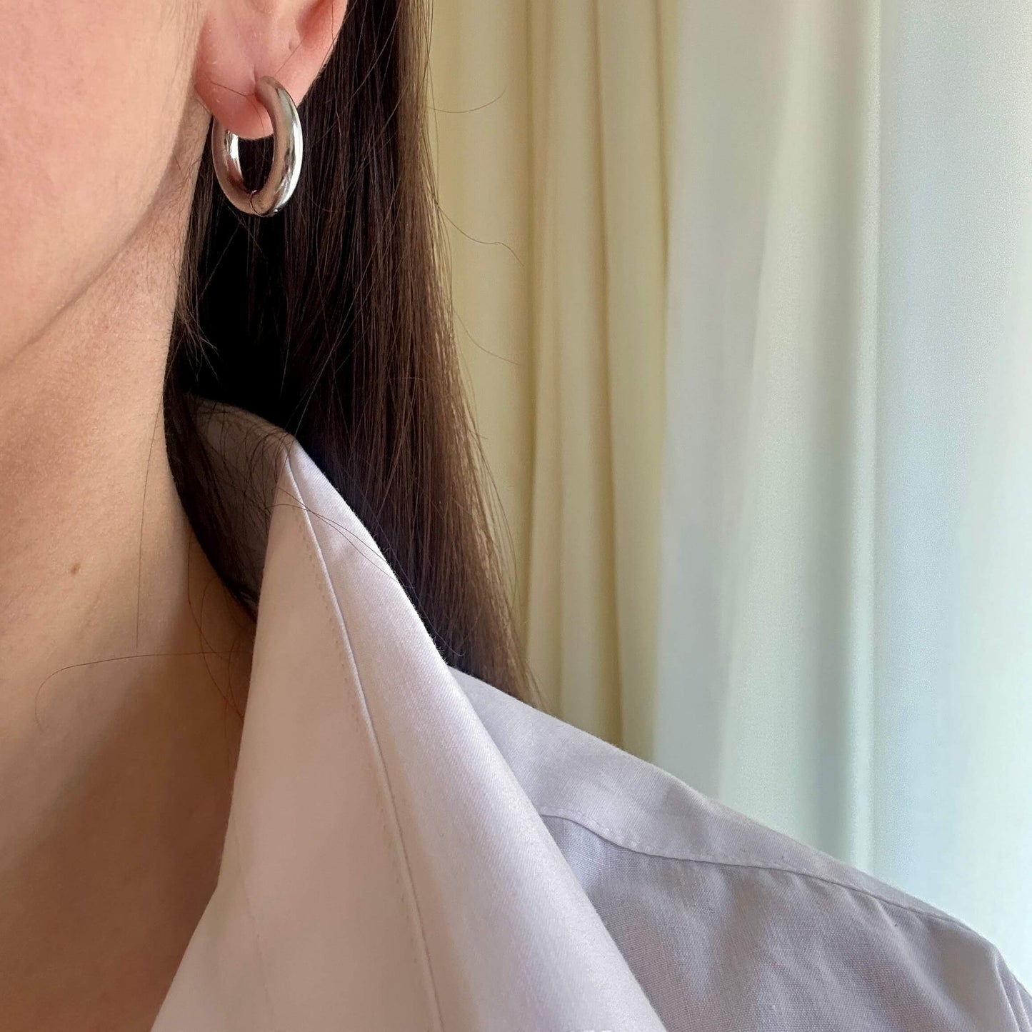 Chunky Hoop -Silver-