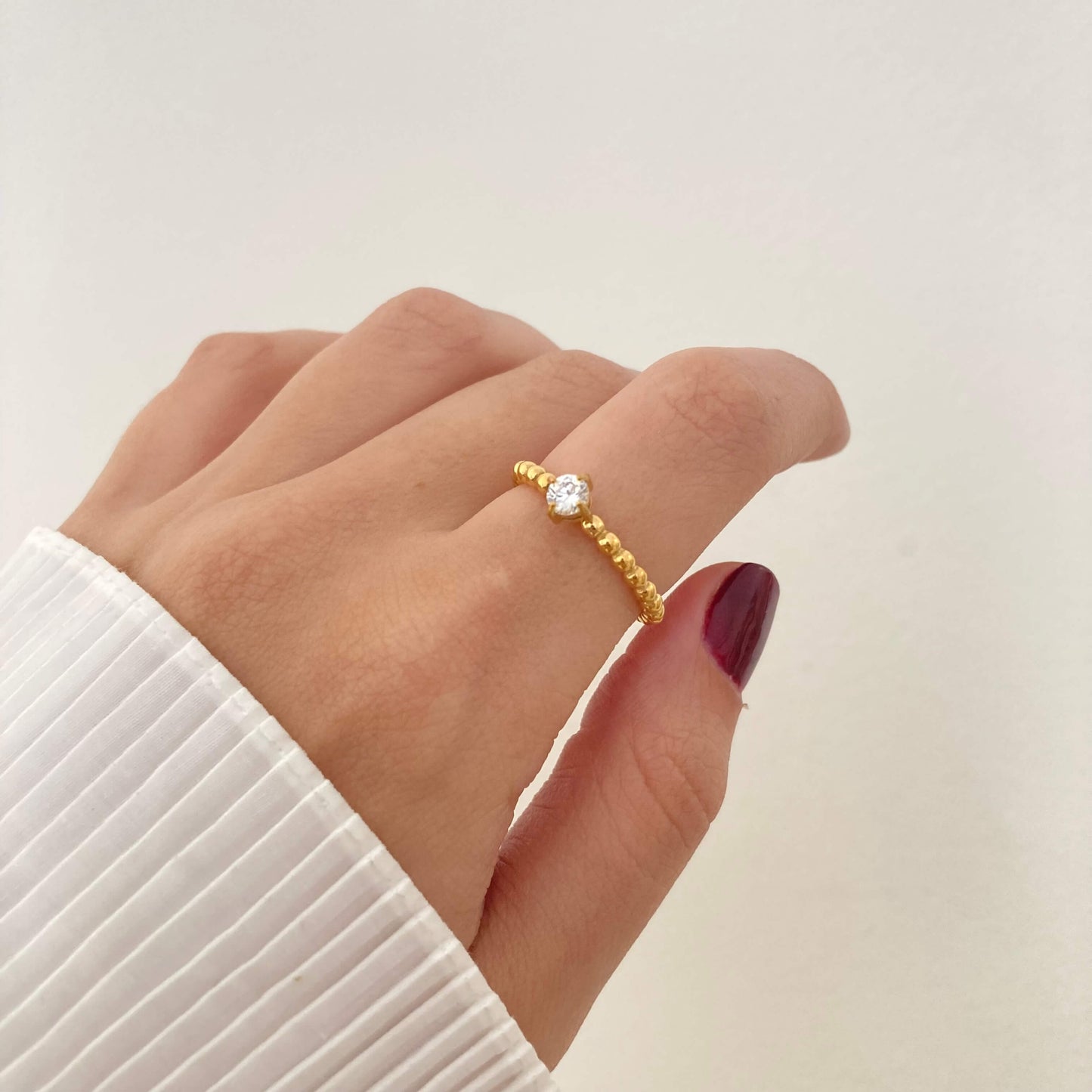 Round Zircon Promise Ring