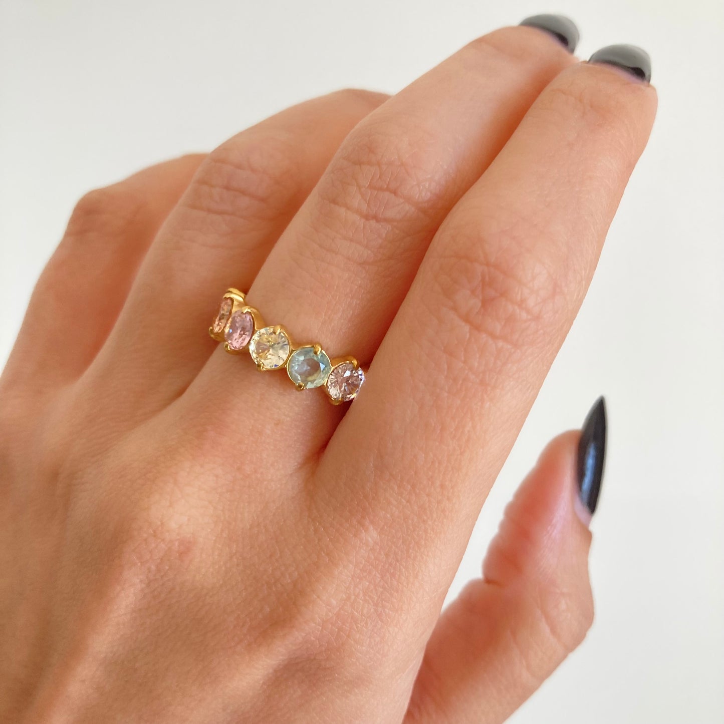 Pastel Crown Eternity Ring