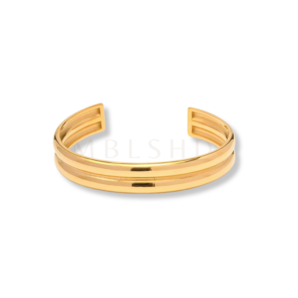 Double Band Gold Bangle