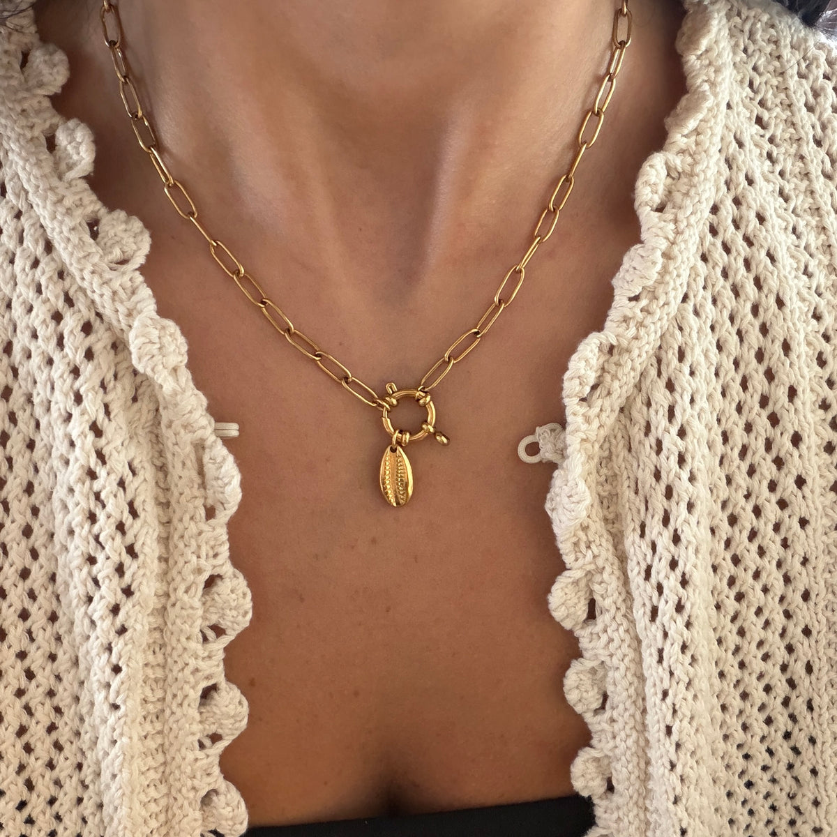 Shell Paperclip Necklace